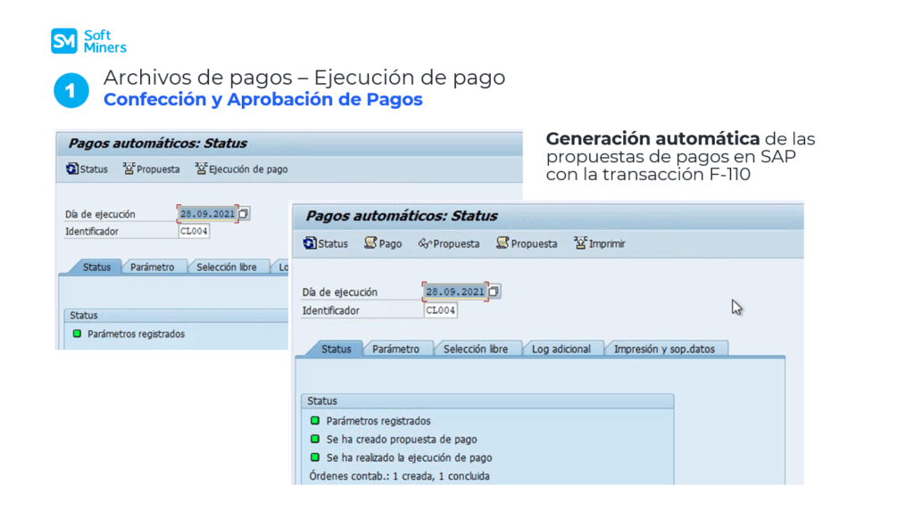 Archivos de pagos – Ejecución de pago